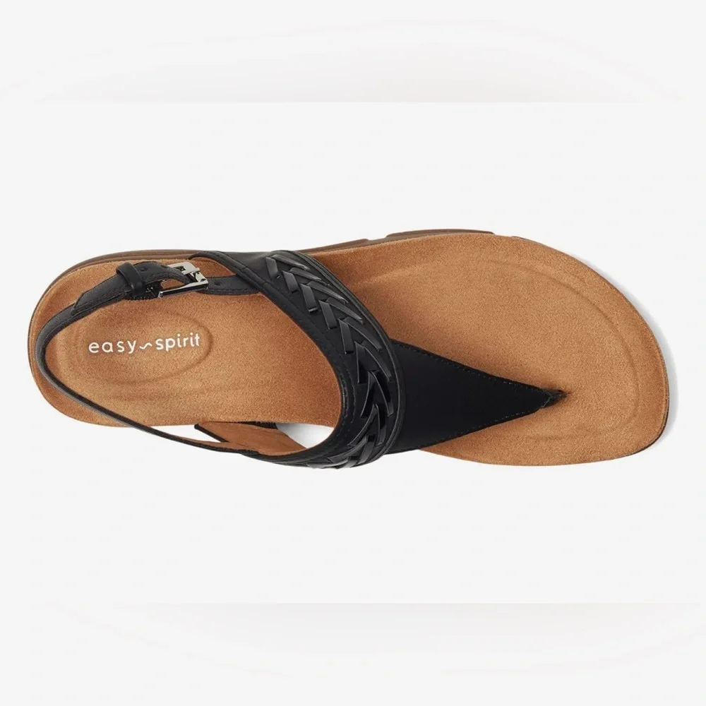 Easy Spirit Monte black patent sandals women’s 7 NEW